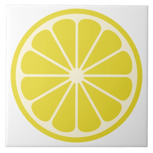 Lemon Fruit Slice Ceramic Tile