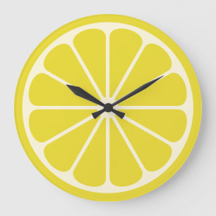 Lemon Fruit Slice Large Clock