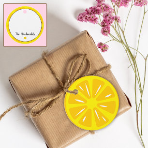 Lemon Fruit Slice Yellow Illustration Gift Favor Tags