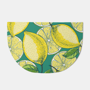 Lemon Fruit Vintage Seamless Illustration Doormat
