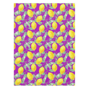 LEMON FRUITS IN PURPLE BACKGROUND TABLECLOTH