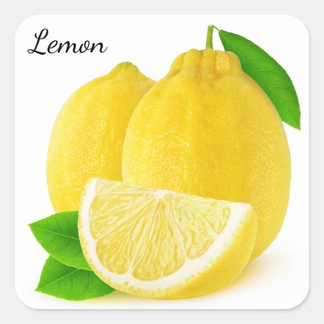Lemon fruits square sticker (Front)