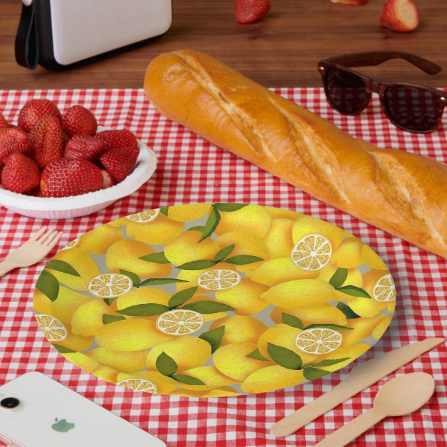 Lemon Full  Paper Plates (Picnic)