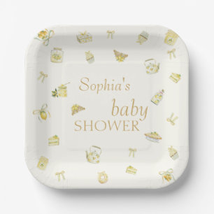 Lemon Garden Brunch Baby Shower Paper Plates