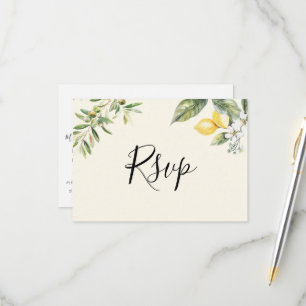 Lemon Garden Butter Yellow Menu Choice RSVP Card