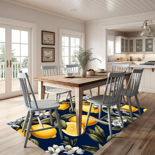 Lemon Garden Elegance: Mediterranean Area Rug