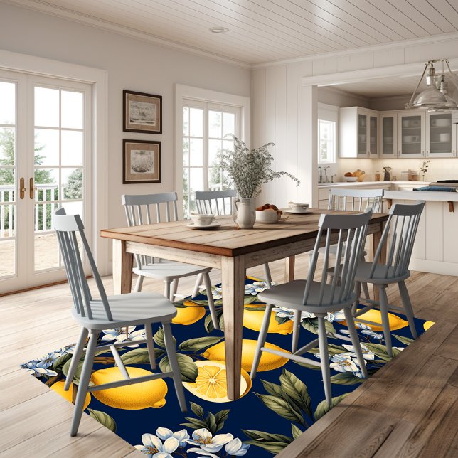 Lemon Garden Elegance: Mediterranean Area Rug (Creator Uploaded)