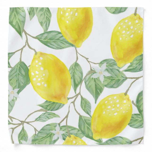 Lemon Garden Pattern Bandana (Front)