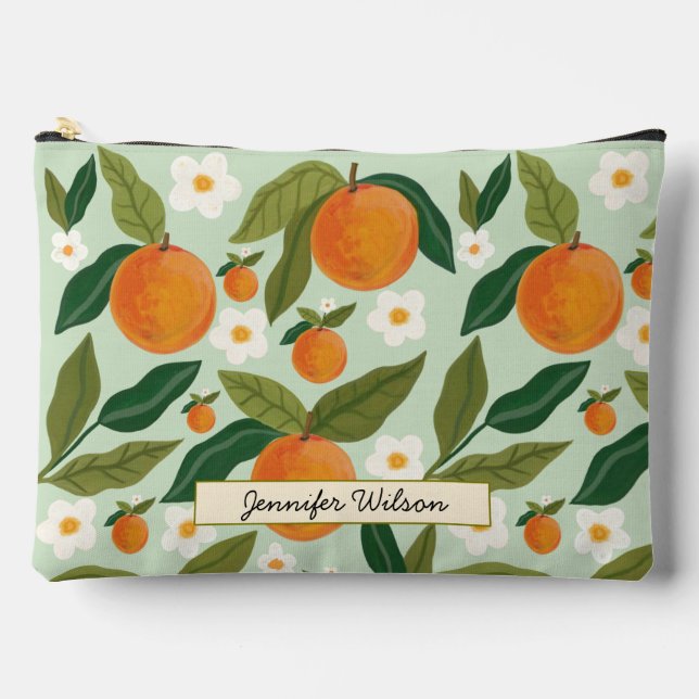 Lemon Garden Pattern Insulated Accessory Pouch (Front)