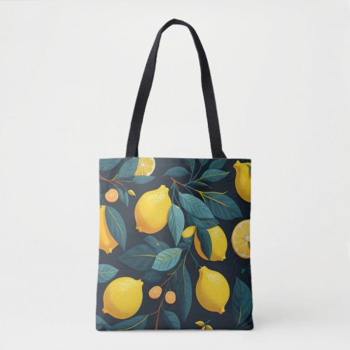 Lemon garden pattern Yellow tropical citrus fruit Tote Bag
