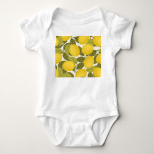 Lemon Garden: Vintage Endless Wallpaper Baby Bodysuit