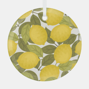 Lemon Garden: Vintage Endless Wallpaper Glass Ornament