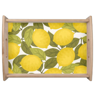 Lemon Garden: Vintage Endless Wallpaper Serving Tray