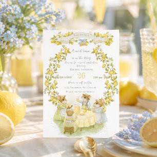 Lemon Garden with Mice Baby shower Invitation