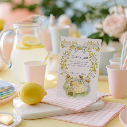Lemon Garden with Mice Baby shower Thank You Card