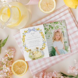 Lemon Garden with Mice Birthday Invitation