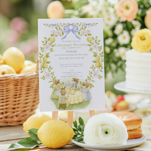 Lemon Garden with Mice Birthday Invitation