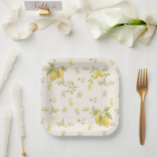 Lemon Garden with Mice Paper Plates