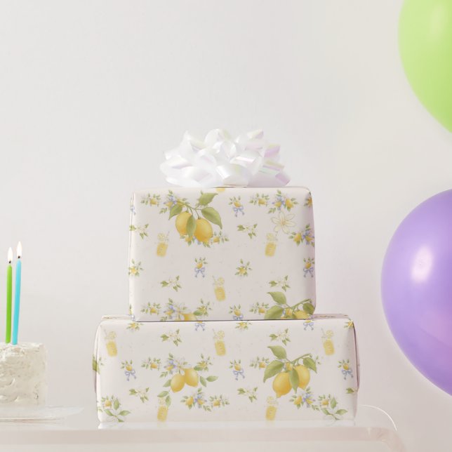 Lemon Garden with Mice Wrapping Paper (Party Gifts)