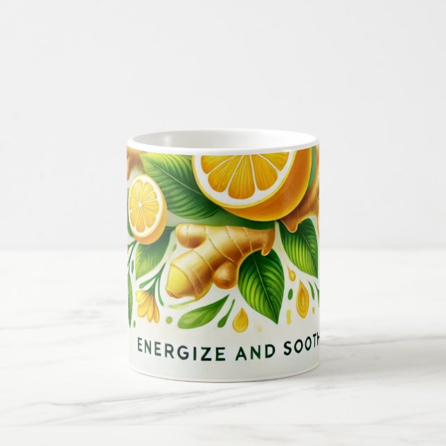 Lemon Ginger AI art  Coffee Mug (Center)