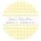 Lemon Gingham Baby Shower Favor Stickers