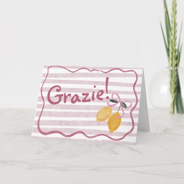 Lemon Girl Baby Shower Thank You Card (Front)