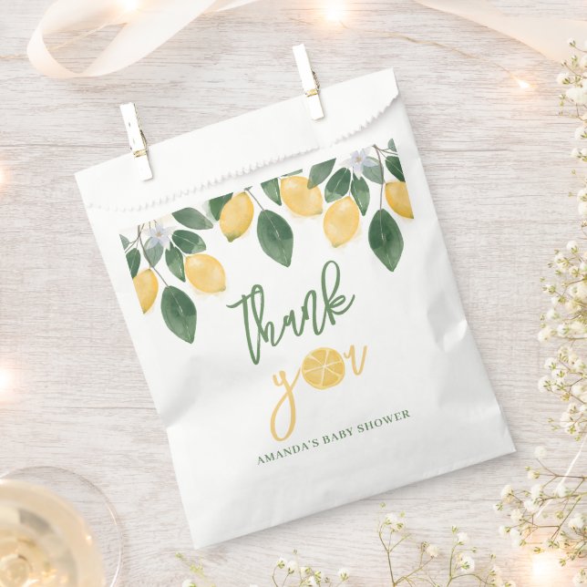 Lemon Girl Baby Shower Thank You  Favor Bag (Clipped)