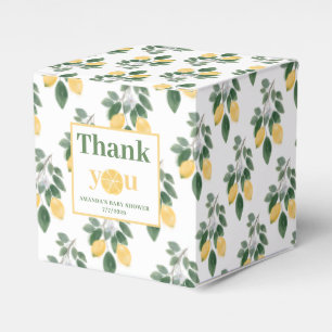 Lemon Girl Baby Shower Thank You Favor Boxes