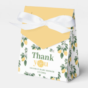 Lemon Girl Baby Shower Thank You Favor Boxes