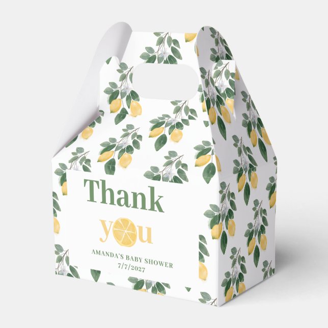 Lemon Girl Baby Shower Thank You  Favor Boxes (Front Side)