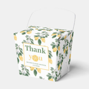 Lemon Girl Baby Shower Thank You Favor Boxes