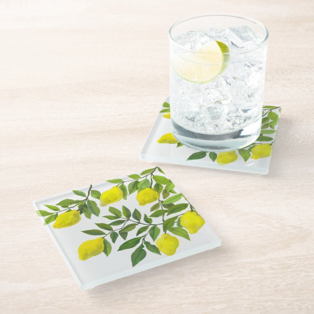 Lemon Glass Coaster (Angled)