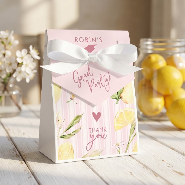 Lemon Graduation Favor Bag Boxes (Creator Uploaded)