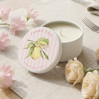 Lemon Graduation Thank You Mini Candle Favors