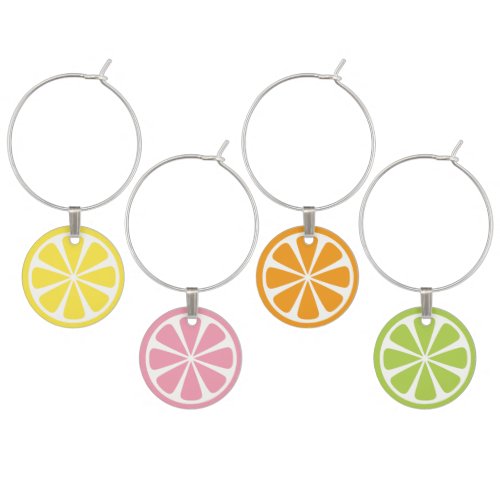 Lemon Grapefruit Orange Lime Fruit Wine Charms