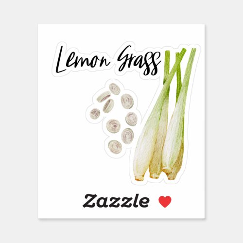 Lemon Grass Herb Jar Sticker