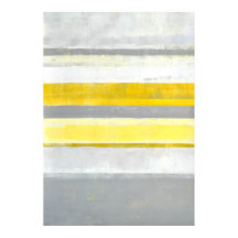 'Lemon' Gray and Yellow Abstract Art Poster Print
