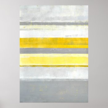 'lemon' Gray And Yellow Abstract Art Poster Print by T30Gallery at Zazzle