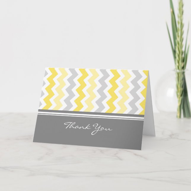 Lemon Gray Baby Shower Hostess Thank You (Front)