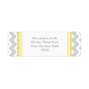 Lemon Gray Chevrons Custom Return Address Labels