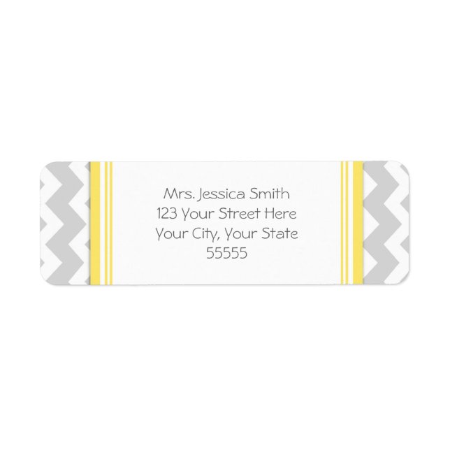 Lemon Gray Chevrons Custom Return Address Labels (Front)