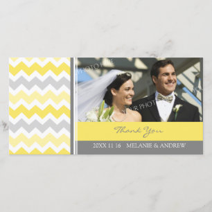Lemon Gray Thank You Wedding Photo Cards