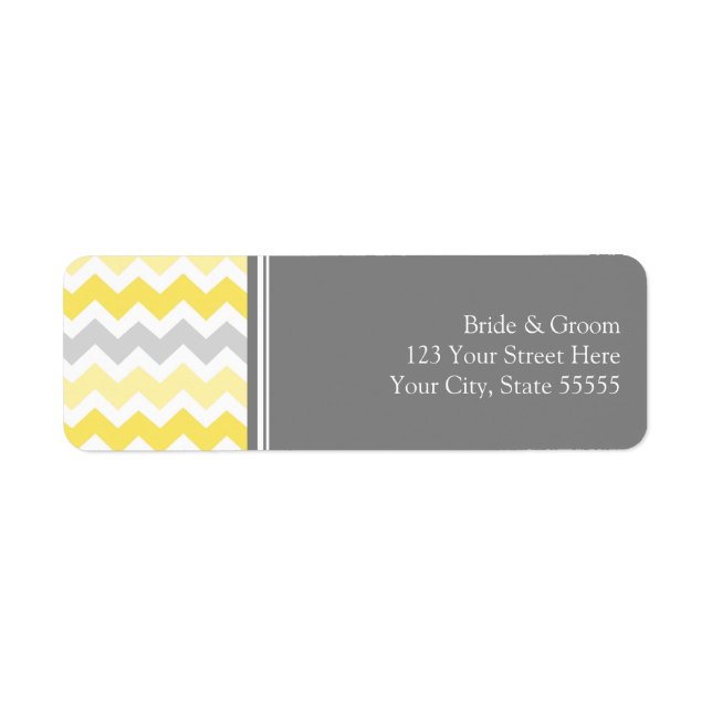 Lemon Gray Wedding Custom Return Address Labels (Front)
