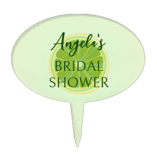 Lemon Green Bridal Shower Cake Topper