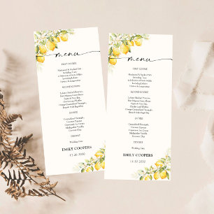 Lemon Green Citrus Baby Shower Menu