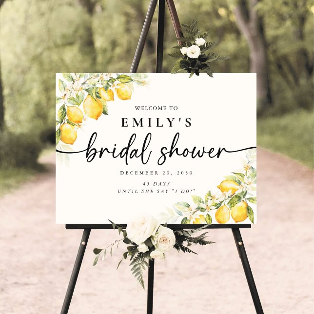 Lemon Green Citrus Bridal Shower Foam Boards (Creator Uploaded)
