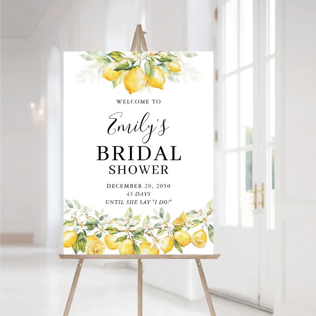 Lemon Green Citrus Bridal Shower Foam Boards (Creator Uploaded)