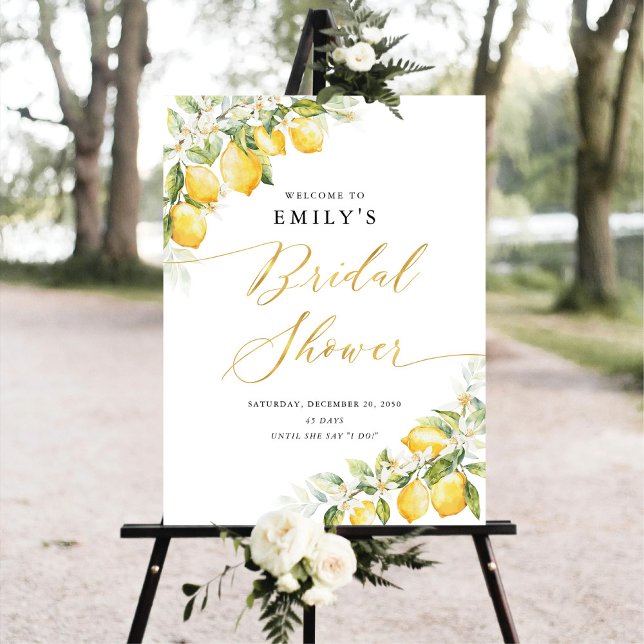 Lemon Green Citrus Bridal Shower Foam Boards (Creator Uploaded)