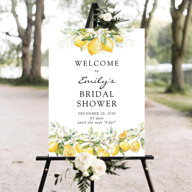 Lemon Green Citrus Bridal Shower Foam Boards (Creator Uploaded)