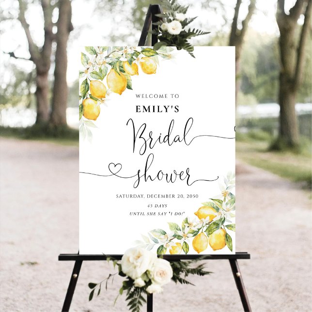 Lemon Green Citrus Bridal Shower Foam Boards (Creator Uploaded)